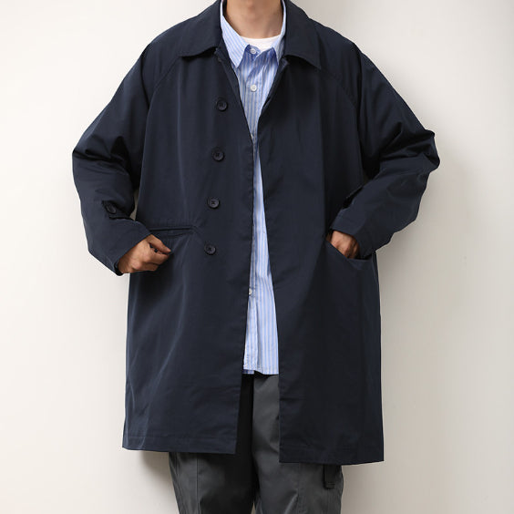 Style japonais Solide-couleur Hommes Loose-fitting Casual Basic Springautumn Trench Coat