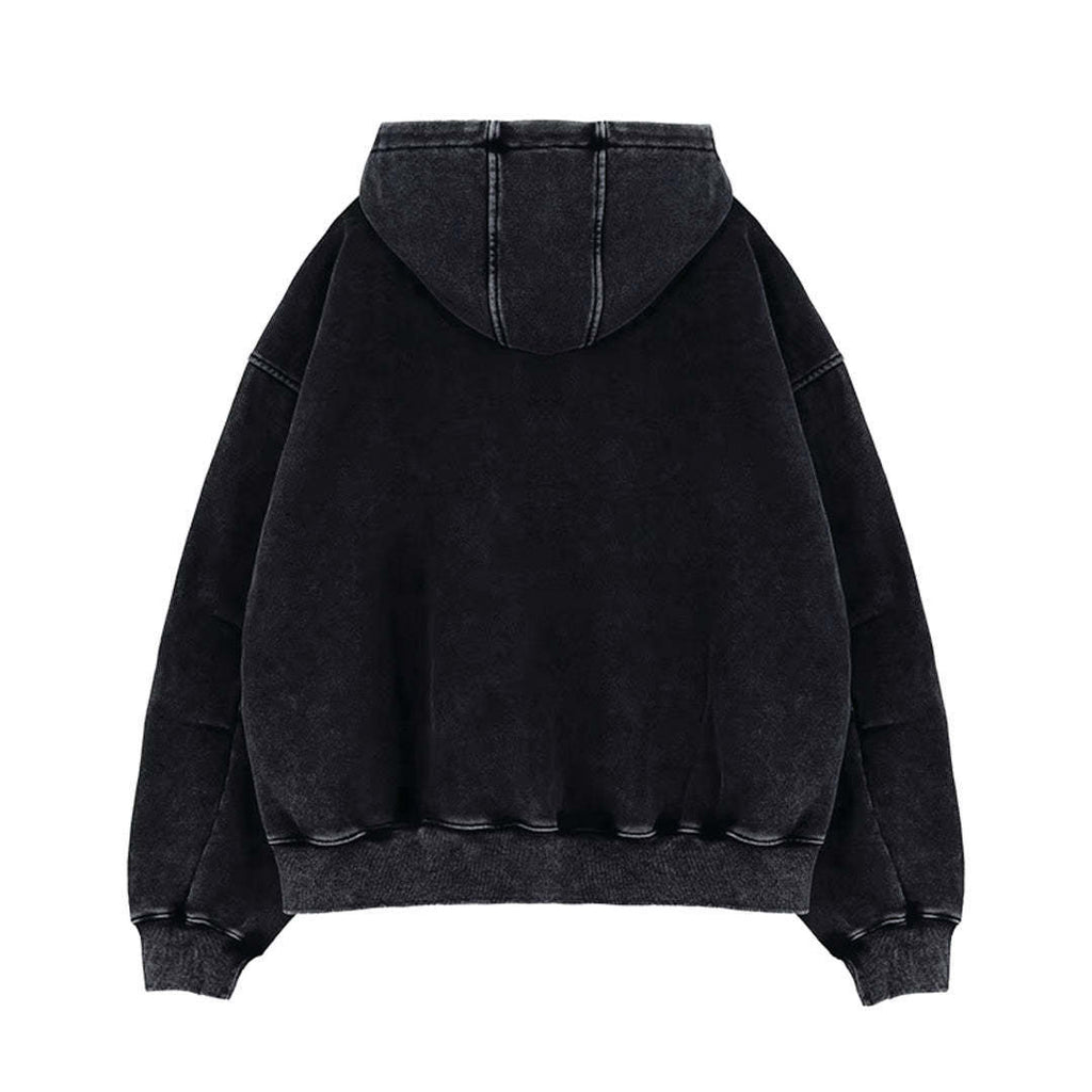 Style américain Vintage Lavé-et-détresse Cardigan Zip-up Hoodie