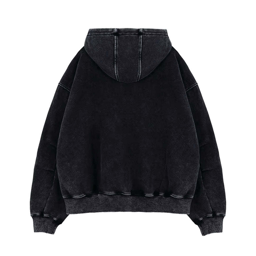 Style américain Vintage Lavé-et-détresse Cardigan Zip-up Hoodie