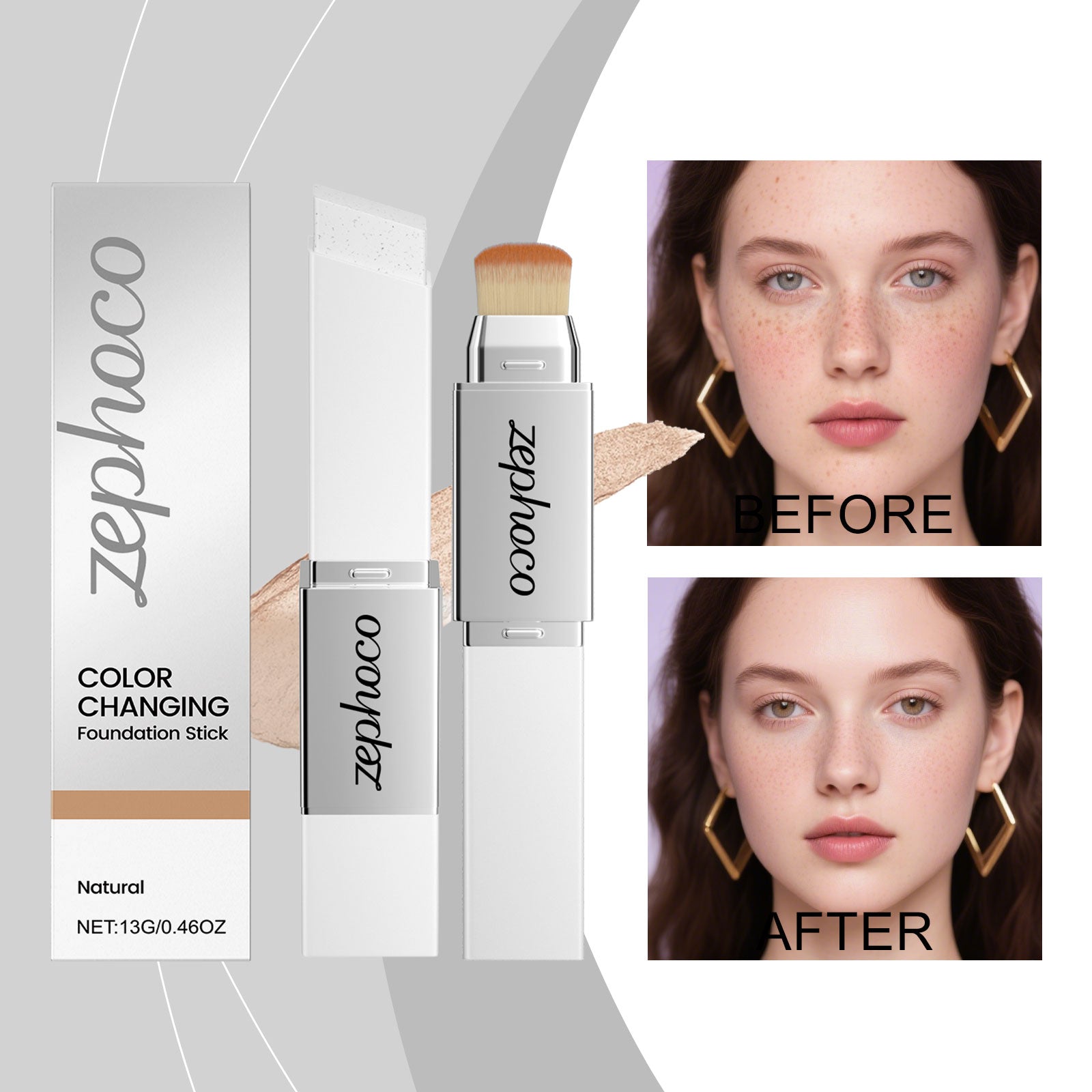 Deux en une couleur changer la fondation Maquillage bâton - naturel Couleur-13g 1 boîte