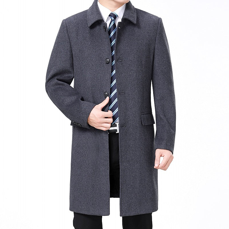 Manteau de laine longue casual homme