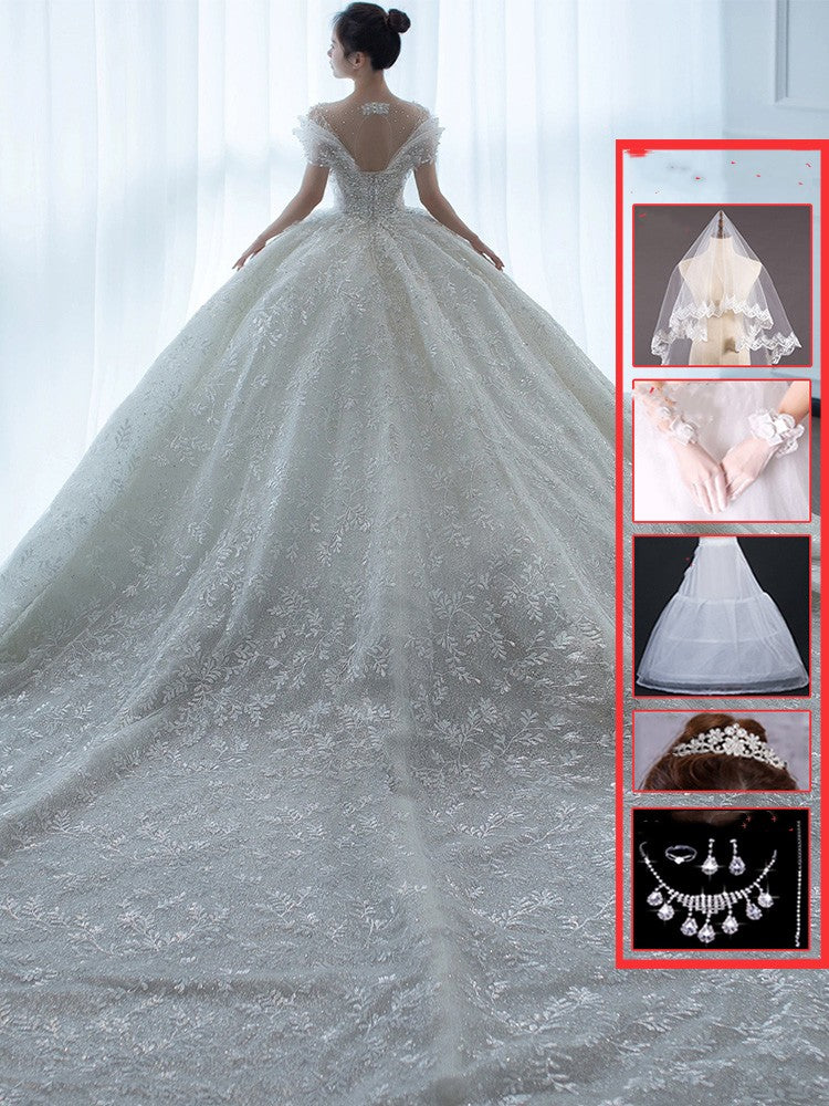 Robe de mariée principale française hors épaule