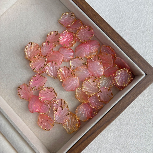 Perles de feuille de coquillage en or gradué