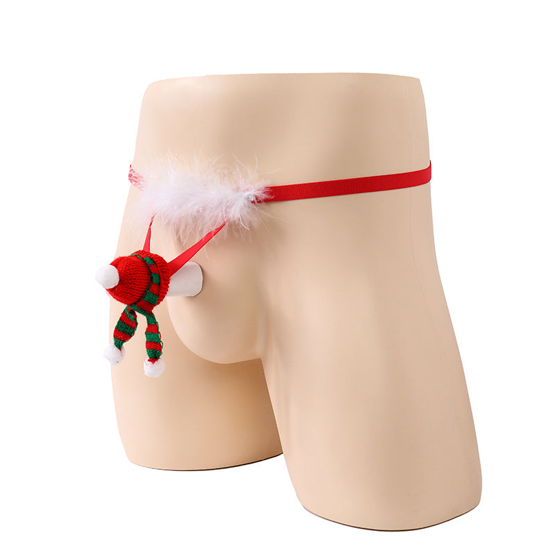 Sous-vêtements élastiques pour hommes Feather de Noël Sexy