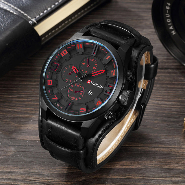 Ceinture Sports Grande Plaque Montre Quartz