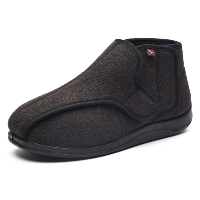 Tweed rayé avec de larges chaussures Velcro