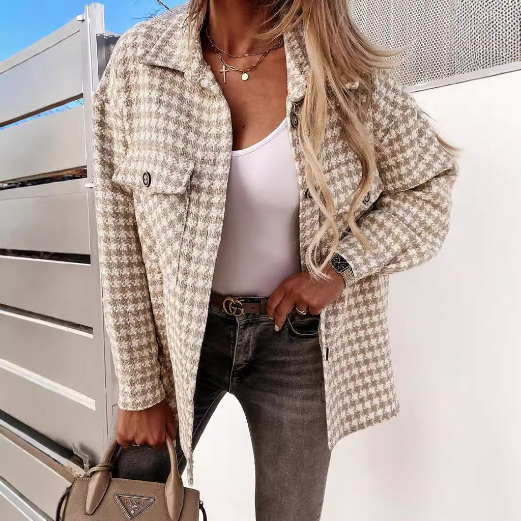 Manteau en laine imprimé à la main