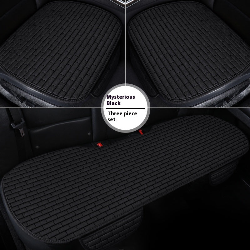 Coussin de siège de voiture en lin Plaque de protection de trois pièces