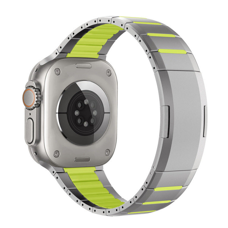 Montre Bande en acier inoxydable Sports Wristband Courbé deux tons