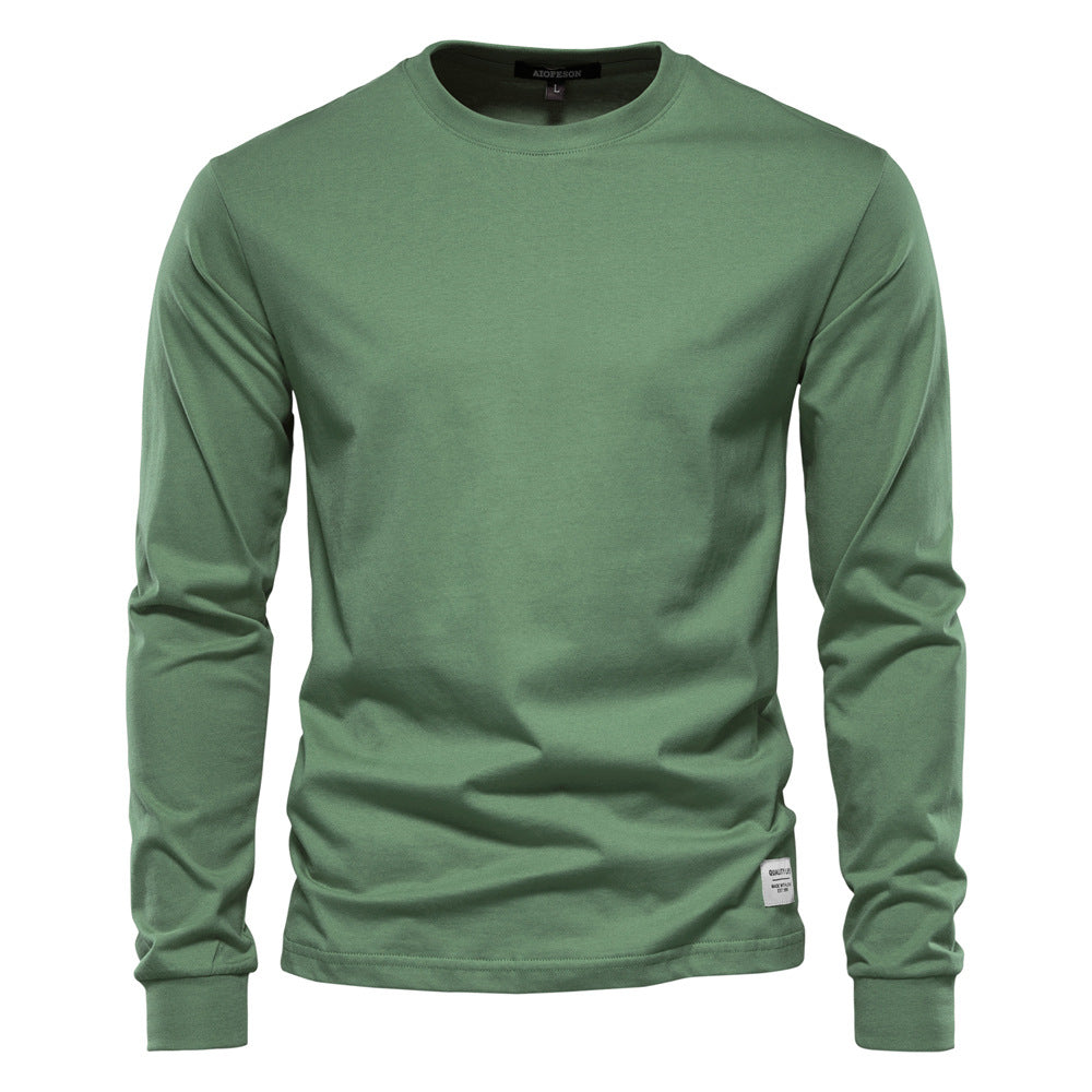 Autumn Trendy Long-Sleeved European-style Homme Solid Color Long-Sleeved Top High Street M