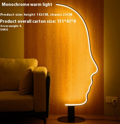 Nordic Art Face Floor Lampe Designer Chambre à coucher étude