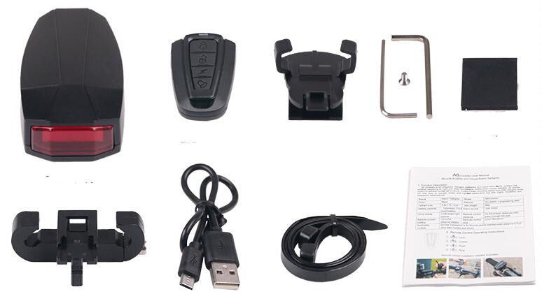 Mountain Bike Intelligent Alarme Horn Light