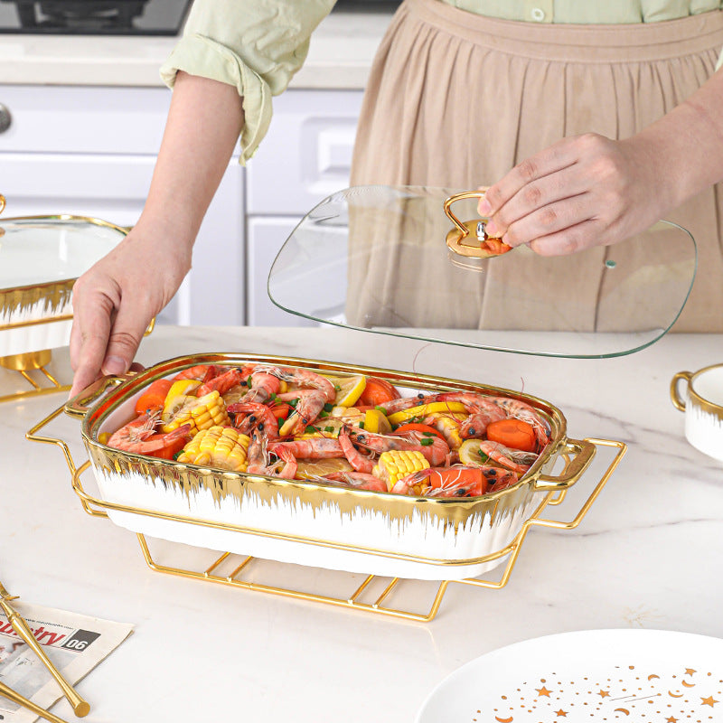 Casserole carrée double-oreille créative de ménage avec limace