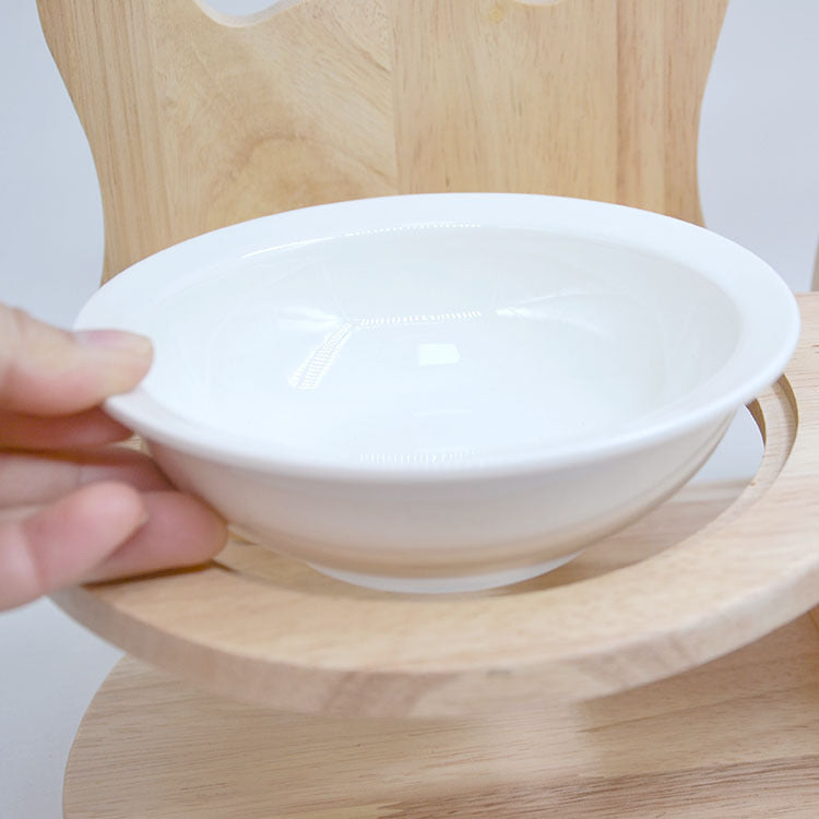 Bamboo et Wood Pet Cat Food Stand avec plateau en céramique