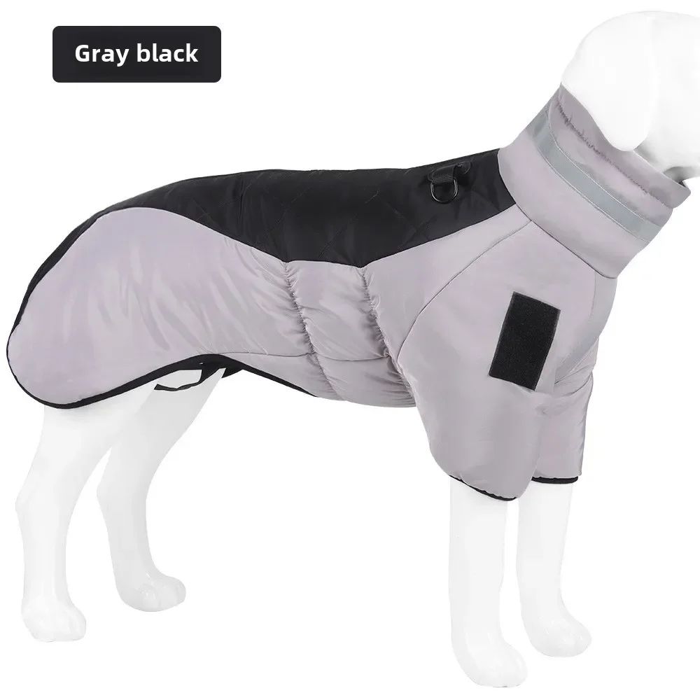 Veste de grand chien imperméable Vêtements de chien chaud Manteau d'hiver Chien français Réflectif Chien froid