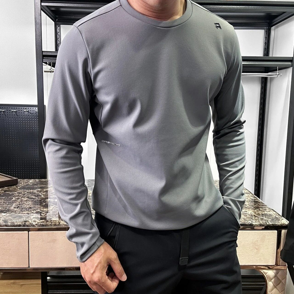 T-Shirt à manches longues et à sec rapide, cou d'équipage pour hommes