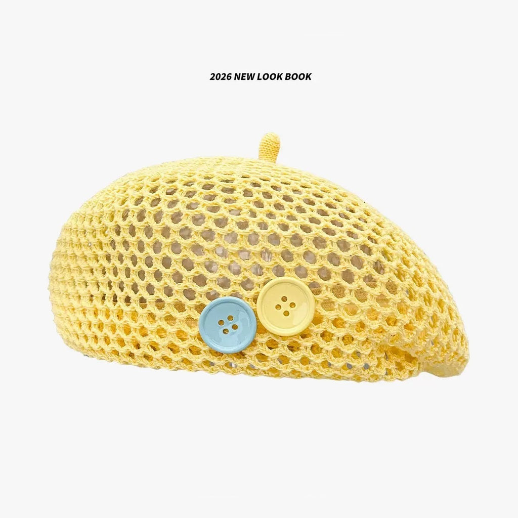 Casquette mince d'été avec petits boutons colorés