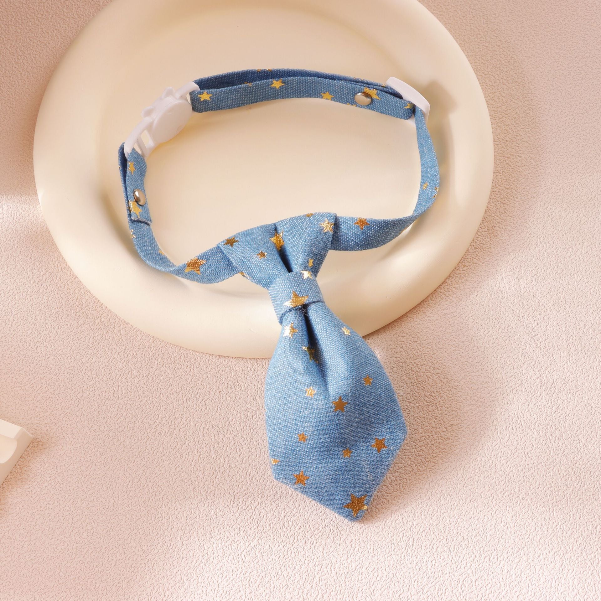 Collier de chien Designer pour petits chiens moyens Long Tie Golden Star Cou de fantaisie porter réglable