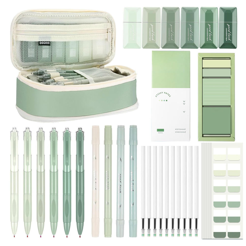 Set de bureau vert – organisateur portable avec 330 notes collantes