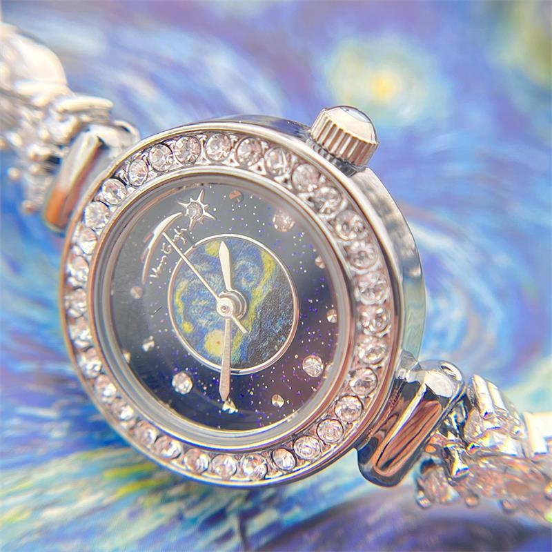 Van Gogh Yaoguang Full Starry River Series Sunflower Women's Steel Band Watch