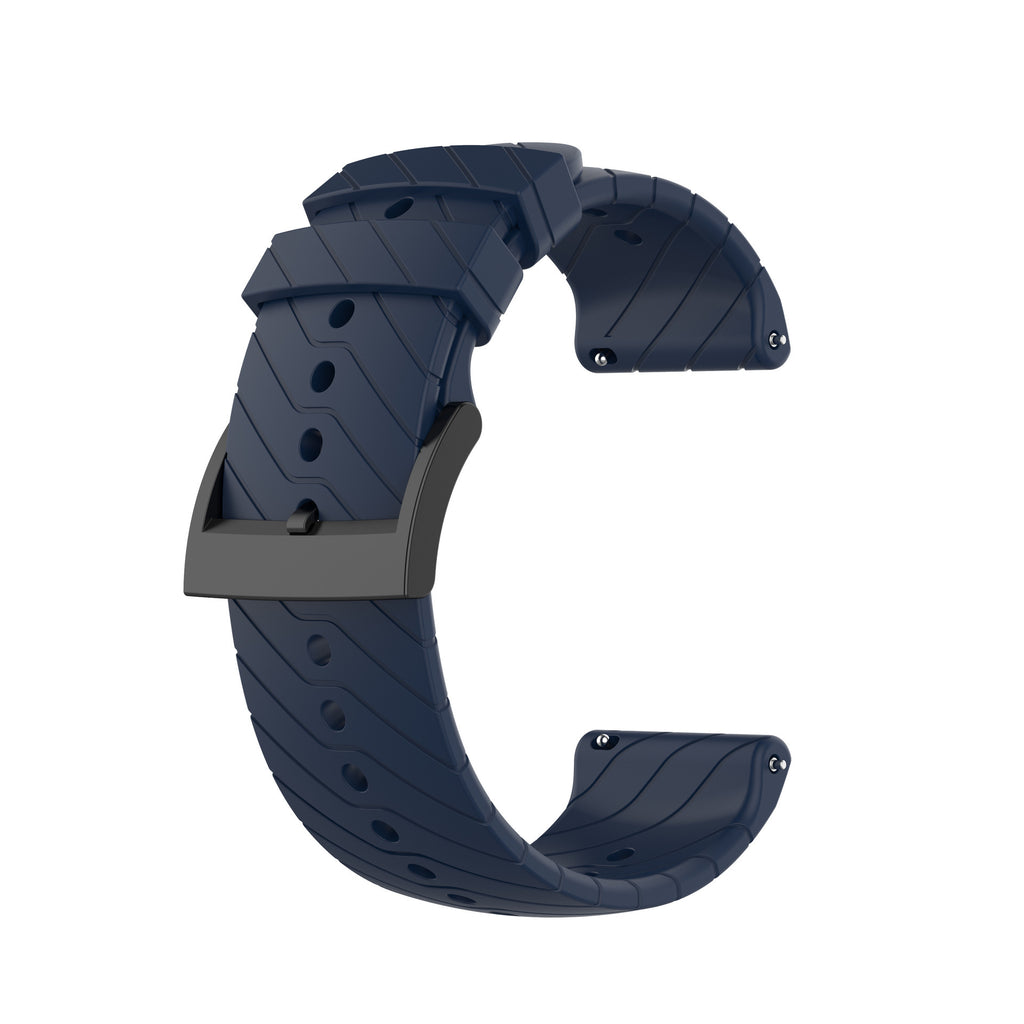 Bracelet 24mm de montre en silicone à rayures de foudre compatible avec Songatao