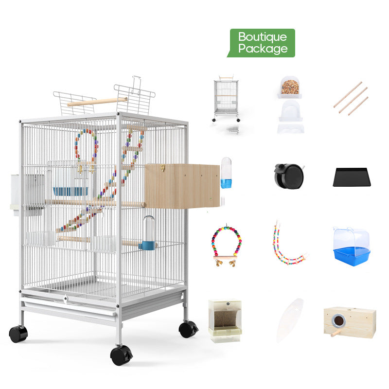 Parrot Xuanfeng Bird Cage with Feeder Toy Grass Nest Reproductive Box