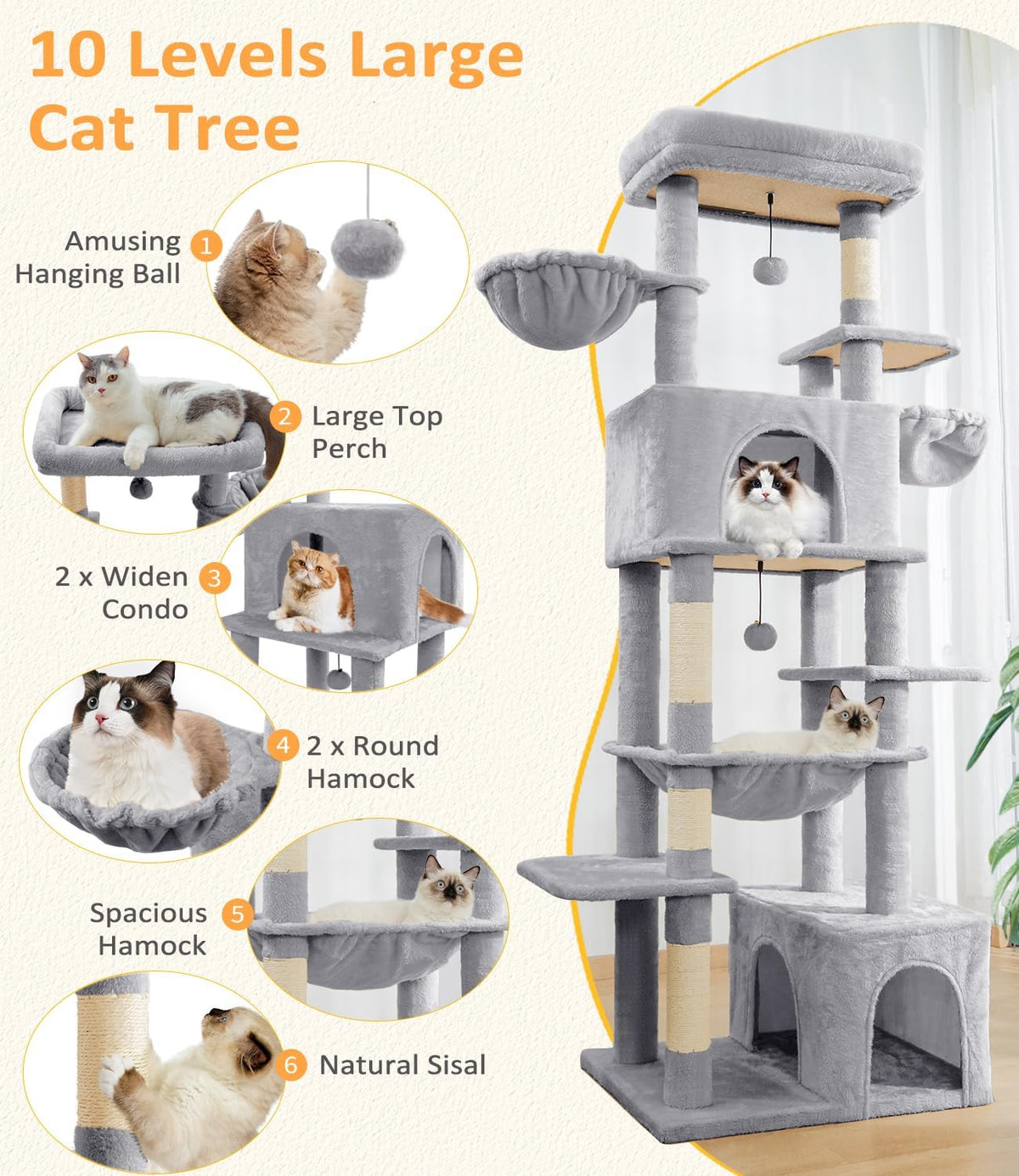 ABCPET Grand arbre de chat