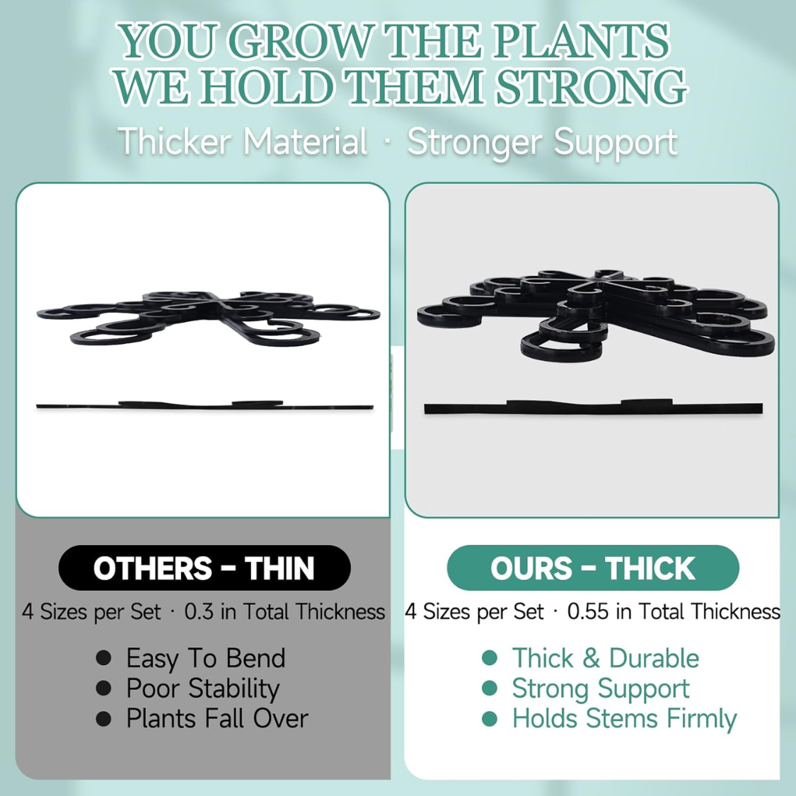Indoor Plant Stakes — 8 Reusable Supports