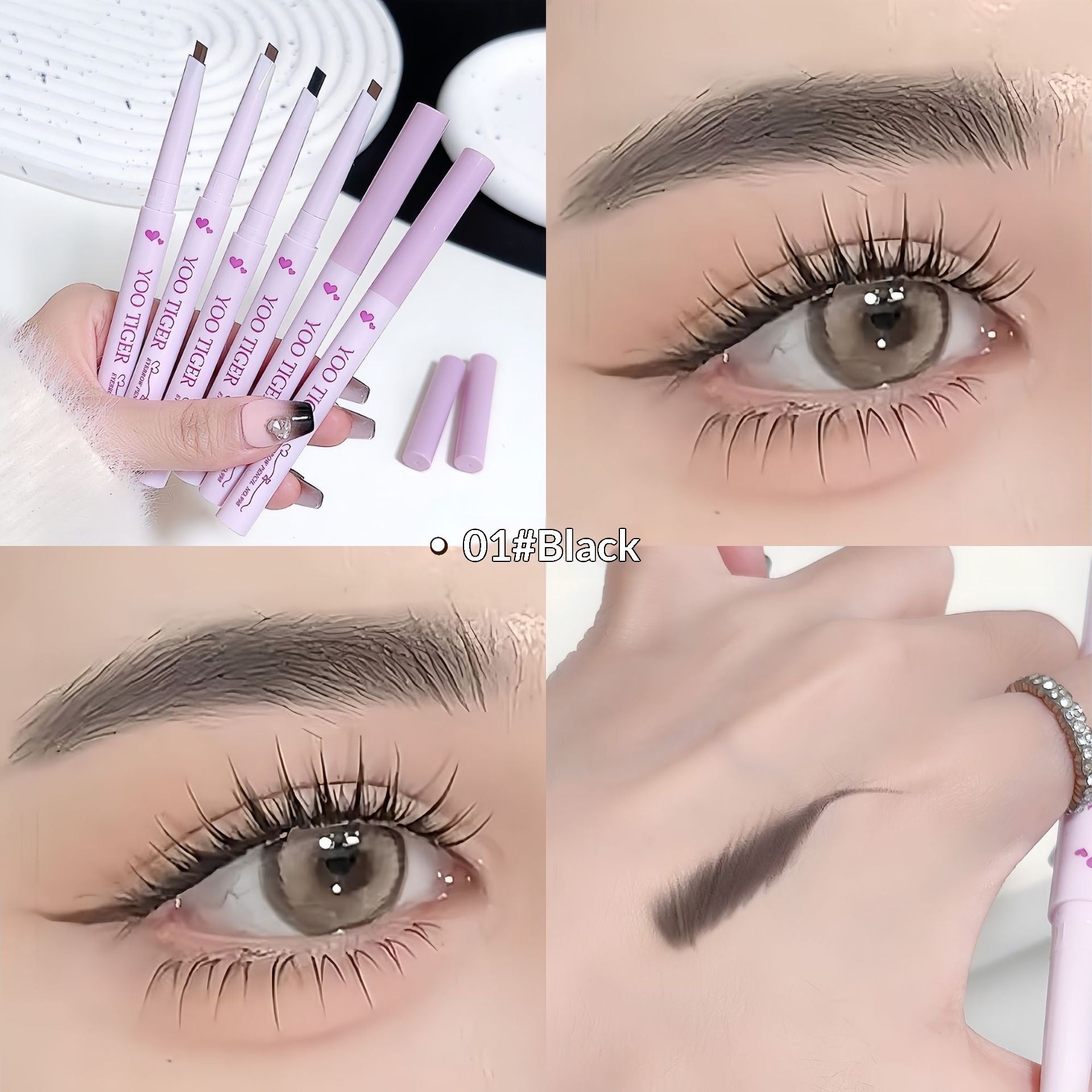 Crayon à sourcils triangulaire ultra-fin pour une forme de sourcils naturelle