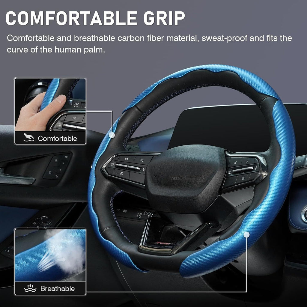 Couverture de volant en fibre de carbone de voiture
