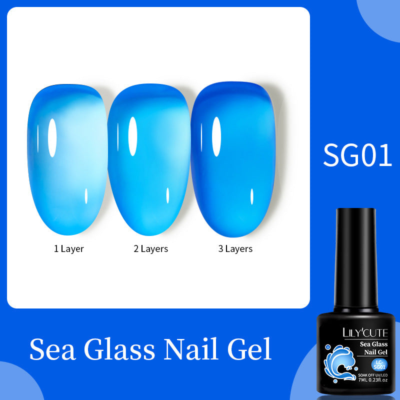 Gel d'ongle transparent sur glace de traitement de la lumière par Jade Amber