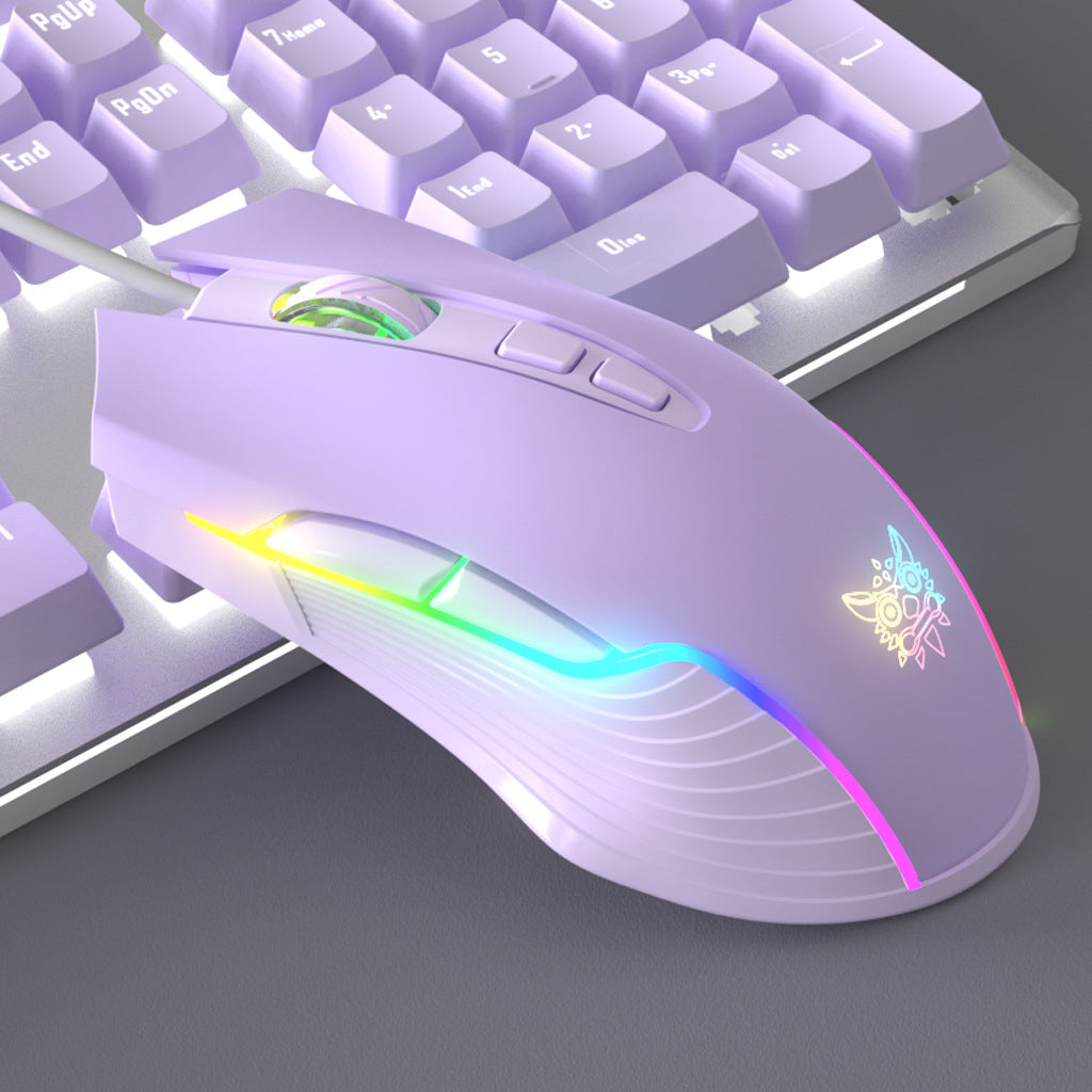 Suit de souris à clavier mécanique violet vert filaire Axis