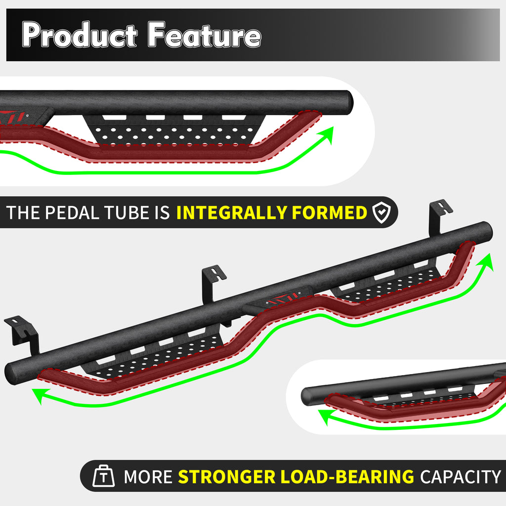 Planches de course pour 2005-2023 Toyota Tacoma 4 portes Double Cab Side Steps Barres
