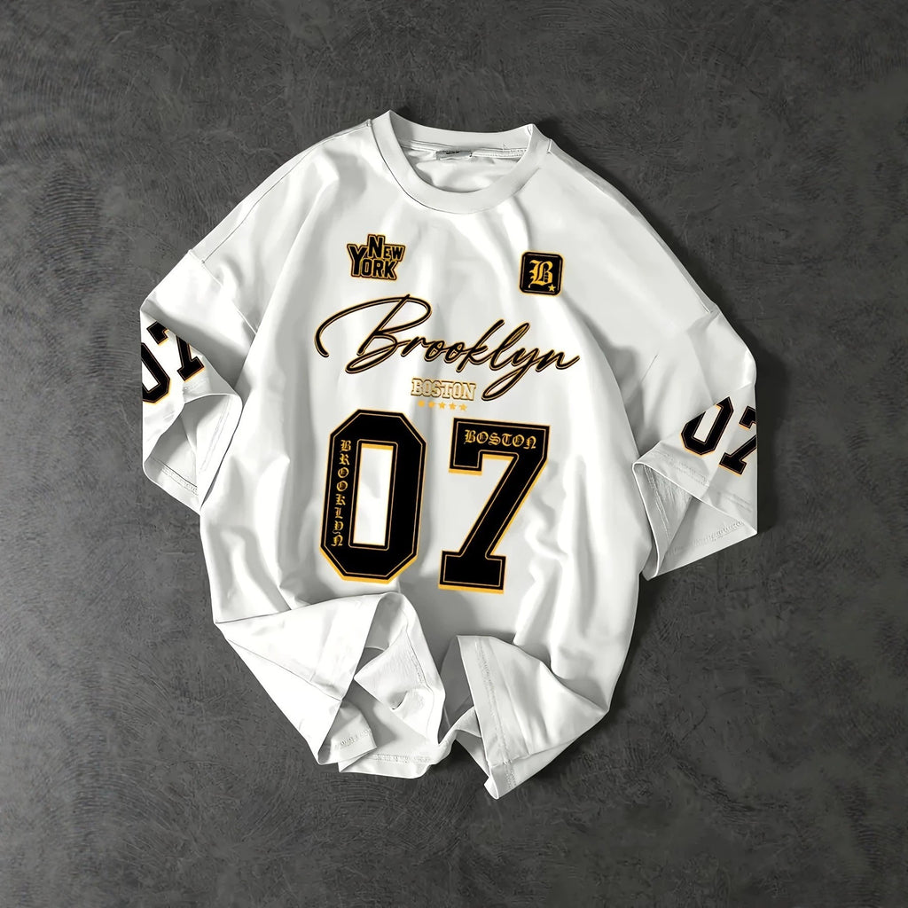 Trendy Crew Neck Set Hommes 3D Digital Print T-shirt sport manches courtes