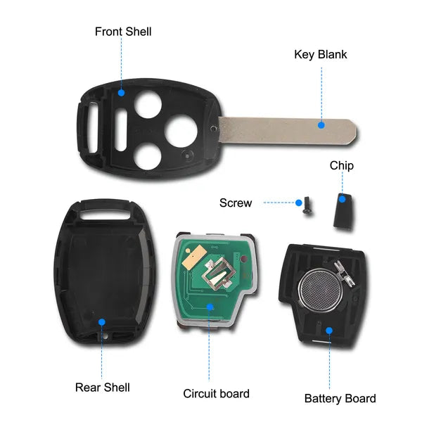 Fit for Honda Accord 2003-2007 Entrée à distance sans clé Shell Button voiture clé Fob non coupé clé Cov