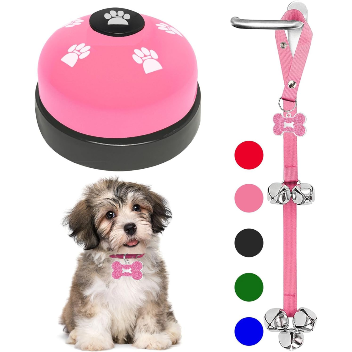 Sonnettes de porte de chien de 2 paquets pour les chiens pour aller dehors Puppy Train Bell pour les chiens à sonner
