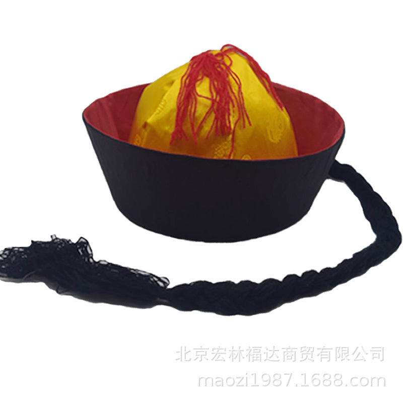 Danse noire Table Performance Chapeau Empereur Qianlong Chapeau