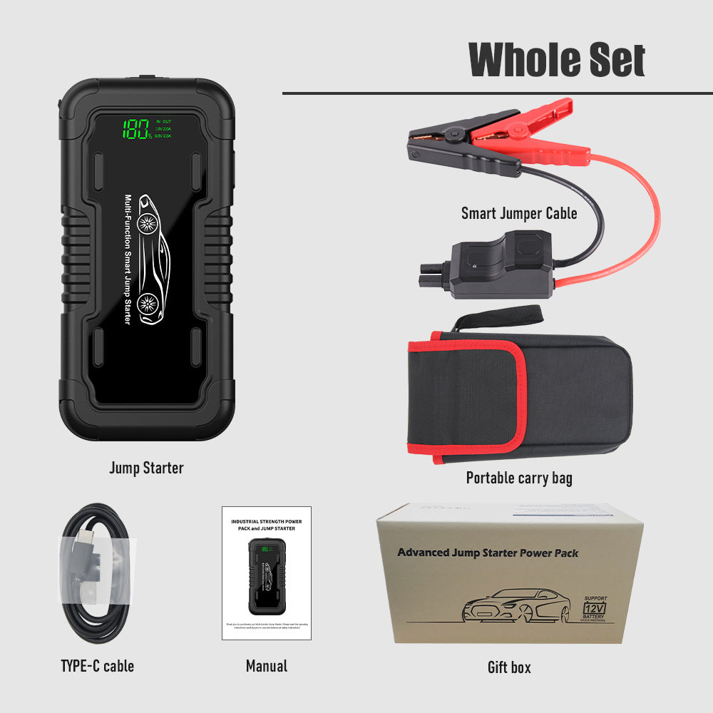 Voiture 20000mah Alimentation de démarrage d'urgence avec éclairage LED