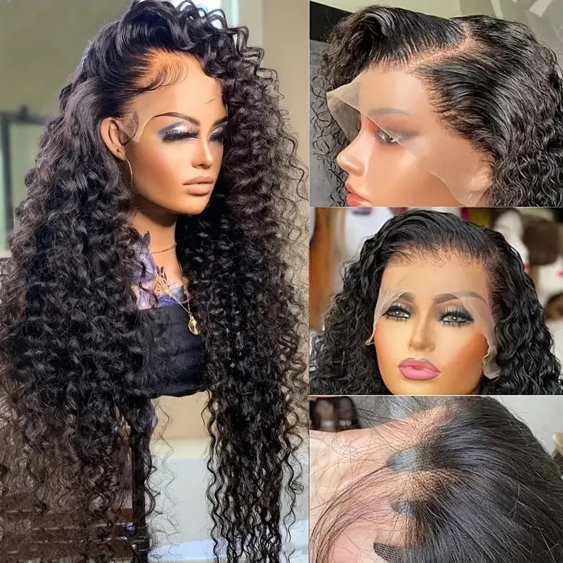 Tube de plaie pour femmes Long Curly Wig Front Lace
