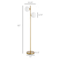 Lampe de sol avec 2pcs Lampe en verre Shade Moderne Lampe décorative portable