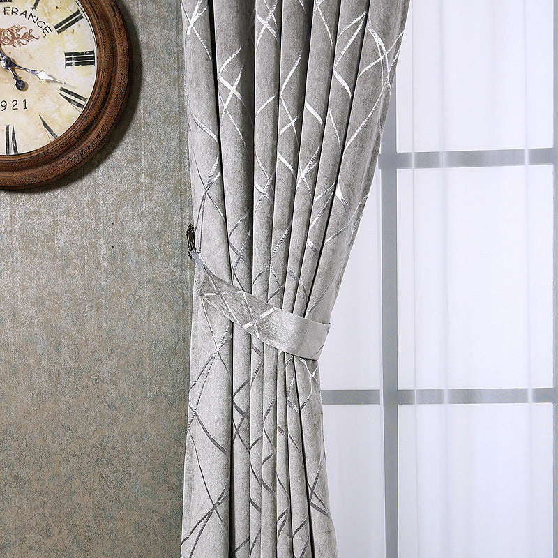 Solid Color Simple Moderne Lumière Luxury Living Room Chenille Blackout Rideaux