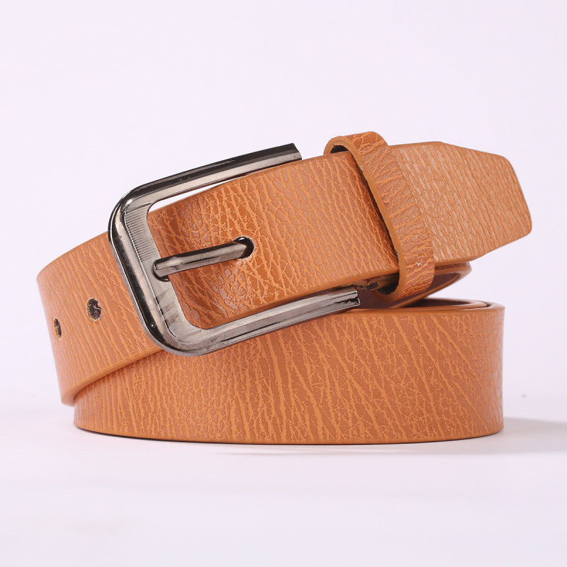 Ceinture en cuir casual homme avec une boucle d'épingle pour pantalons