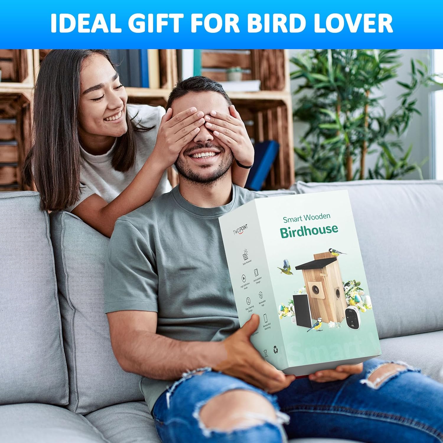 Maisons d'oiseaux intelligentes pour l'extérieur solaire alimenté