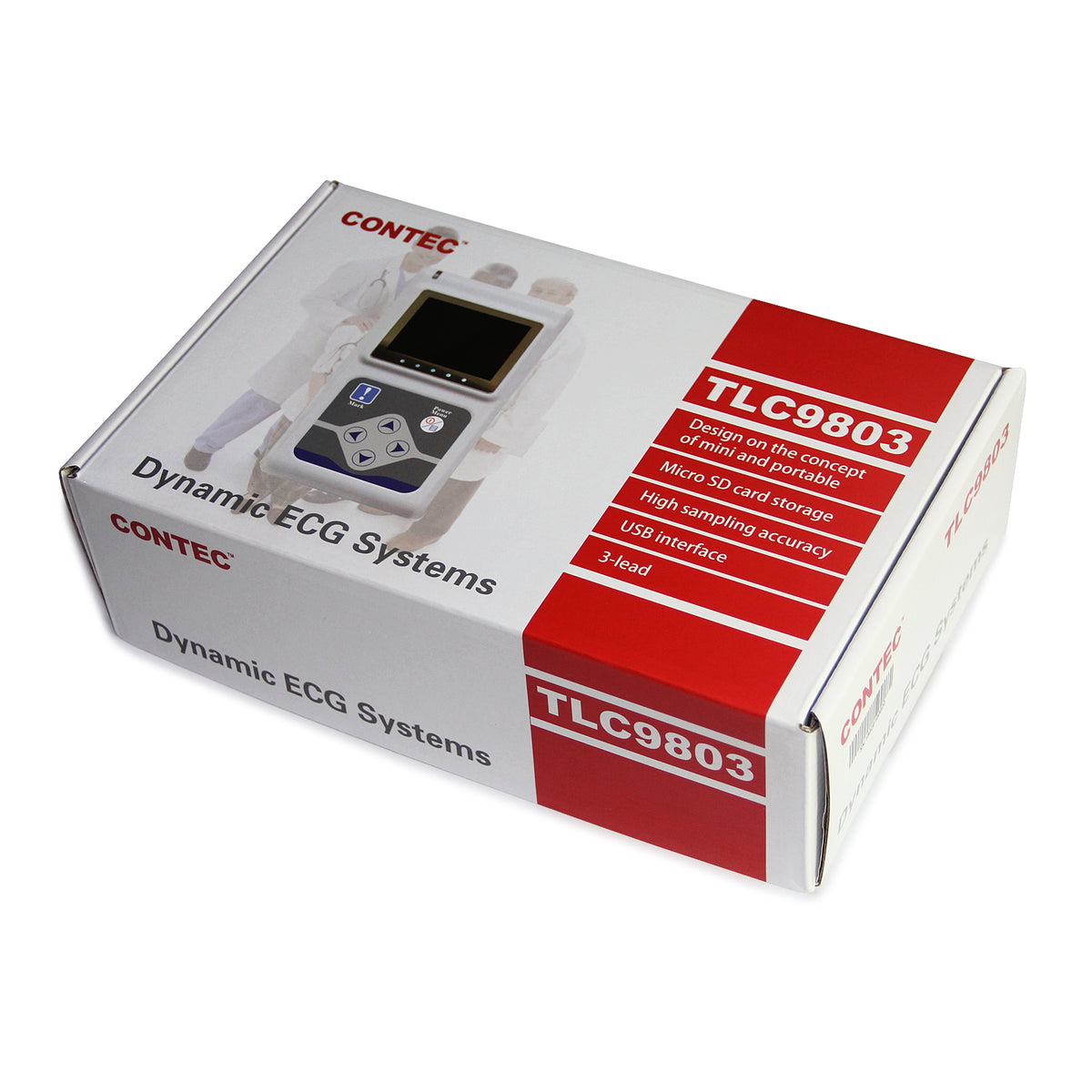 Portable 24 heures 3 canaux ECG EKG Holter Monitor System CONTEC TLC9803 PC Logiciels