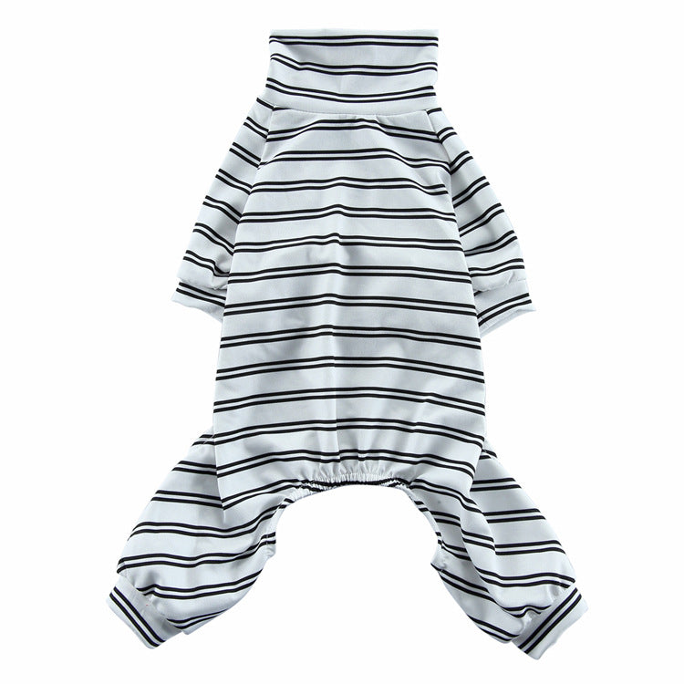Vêtements de chien d'été rayés maison Pajamas Mince