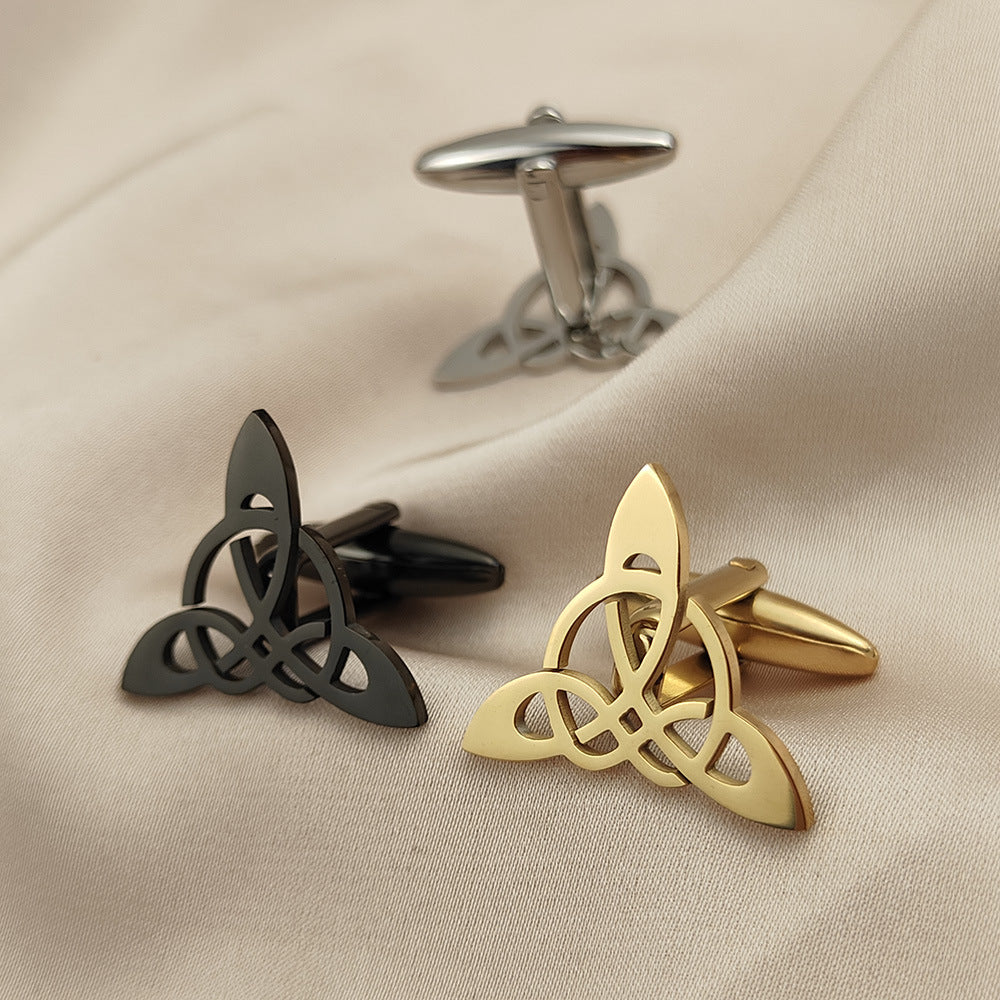 Triangle géométrique Triangle symmétrique Mensual Hollow Cufflinks