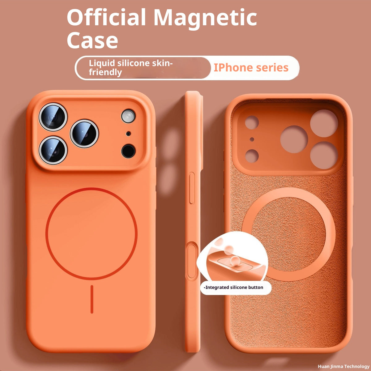 Applicable à 17 Fine Circle Magnetic Phone Case Silicone liquide