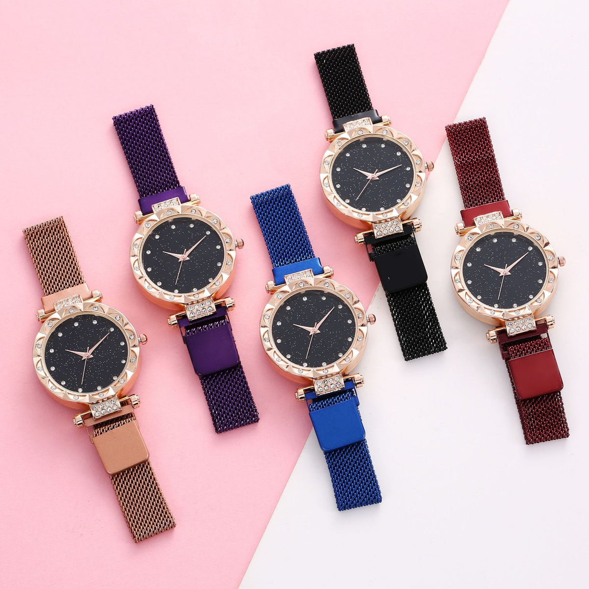 Ensemble de bracelets magnétiques pour femmes Montre à quartz