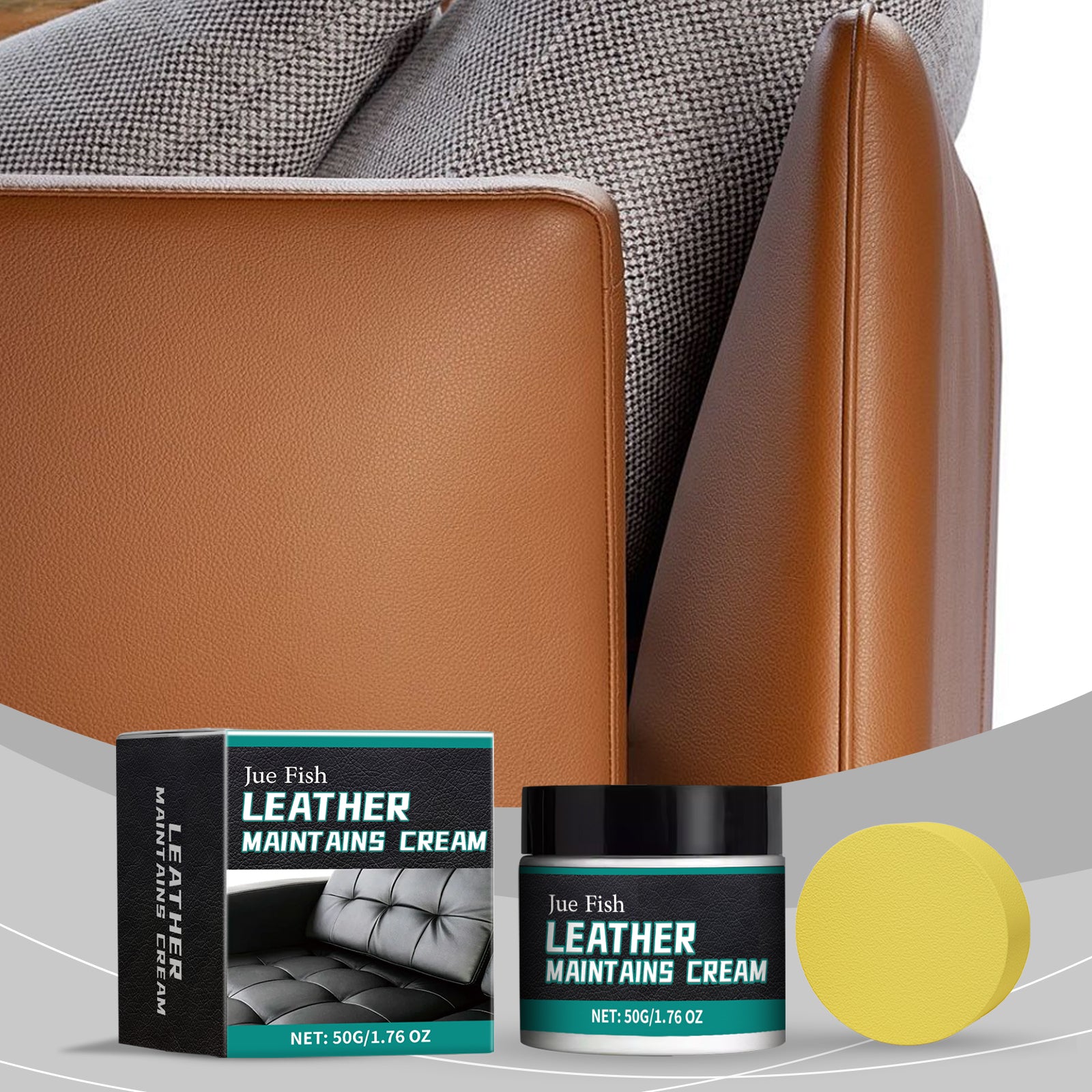 Crème de soins en cuir 50g bouteille-1 éponge1box