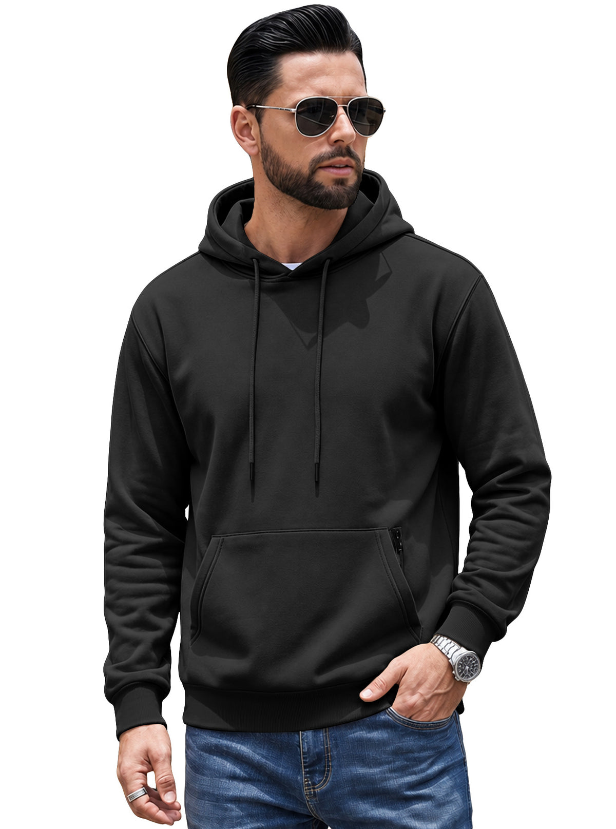 TK Hommes American Solid Color Drawstring Hoodie